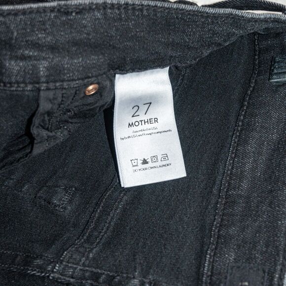MOTHER denim Super Stunner Jeans Ankle Fray in Baa Baa Black Sheep sz 27 - Picture 6 of 13